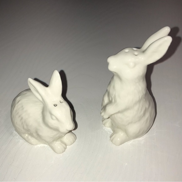 Ceramic Bunny Rabbit Salt and Pepper Shaker Set New in Box - Picture 3 of 8